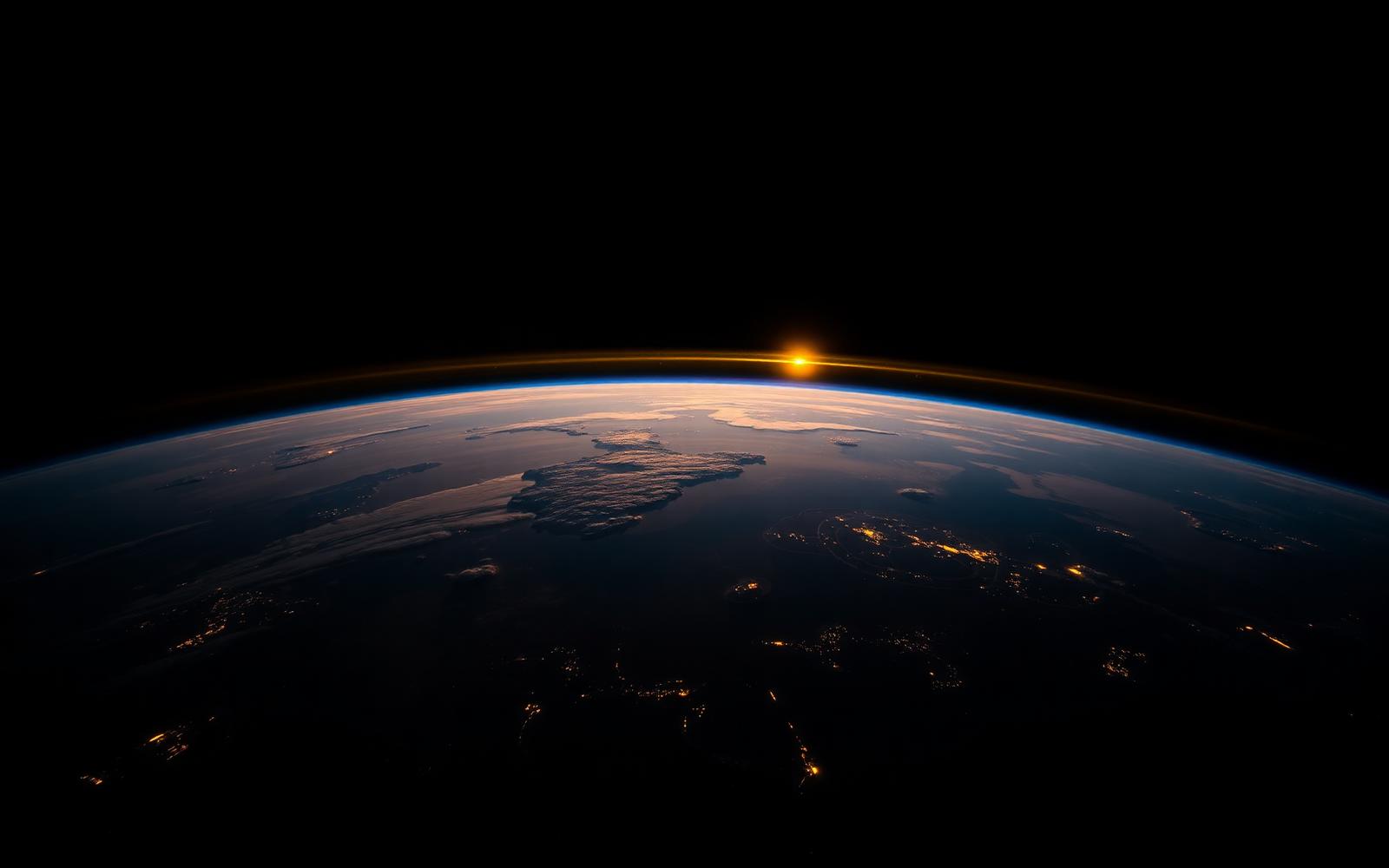 Earth from space at sunrise